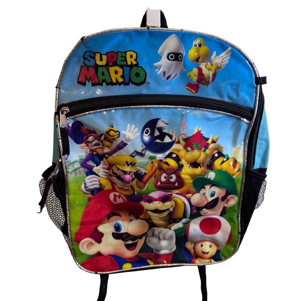SALE Super Mario Brothers Kids Backpack Nintendo Characters School Bag  Blue